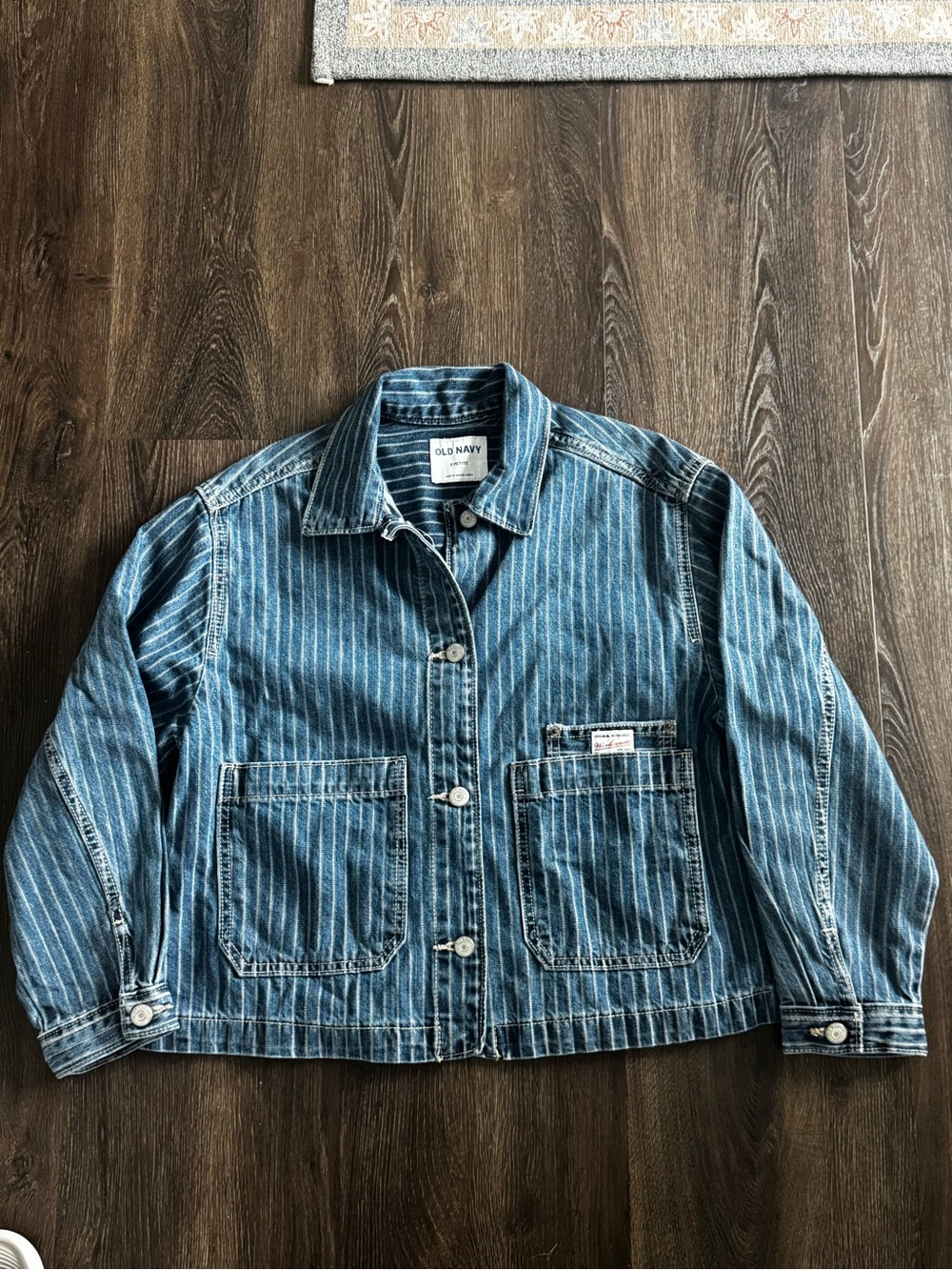 Women’s pinstripes denim jacket